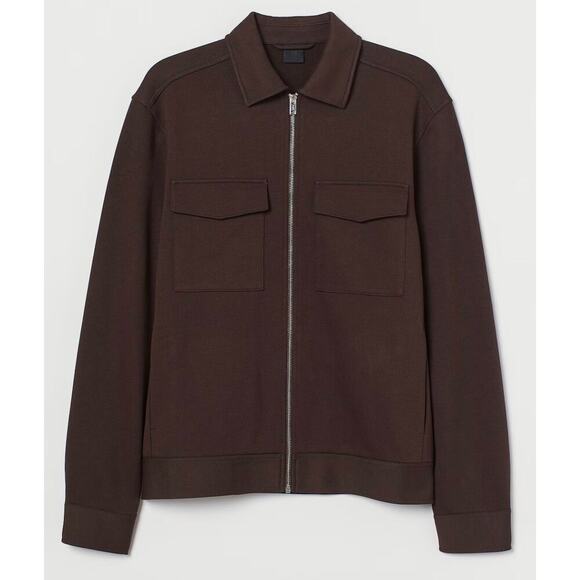 H&M Other - H&M Full Zip Shaket Shirt Jacket Brown‎ Jersey size Small